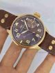 Replica IWC Schaffhausen Watch Coffee surface Yellow Case Brown Leather  (2)_th.jpg